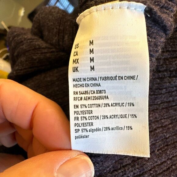 American Eagle Sweater Womens Medium Purple Ribbed Bell Sleeves Open Back - Picture 7 of 9